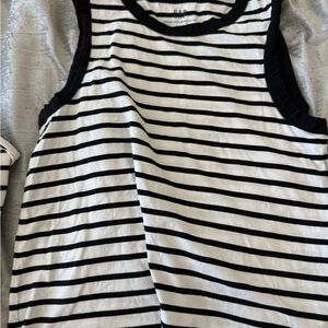 GAP Black and White Striped Tank